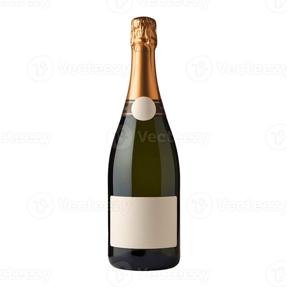 Elegant Champagne Bottle Mockup isolated on transparent background png