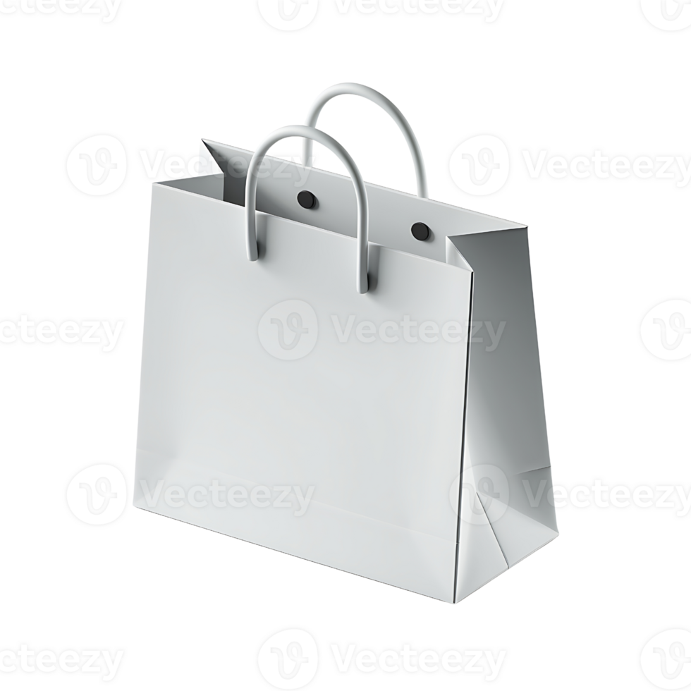 Blank White Shopping Bag Mockup isolated on transparent background png