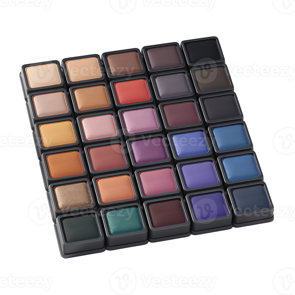 A Diverse Palette of Eye Shadow Colors isolated on transparent background png
