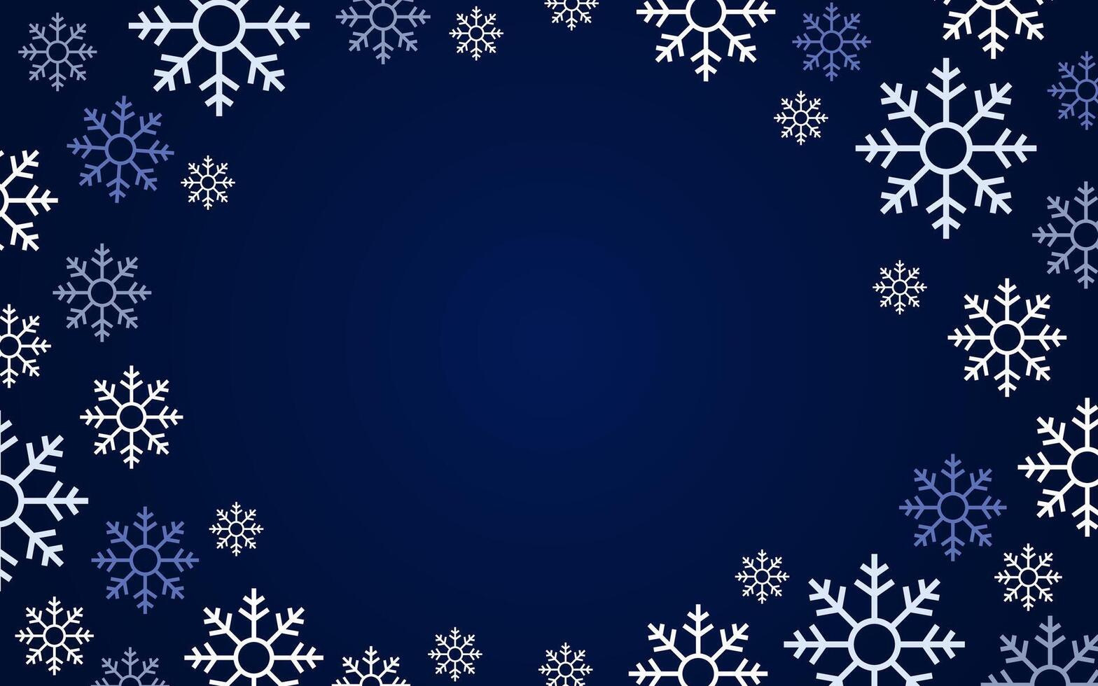 Illustration of Happy Holidays background abstract snowflakes shape design template in dark blue vector