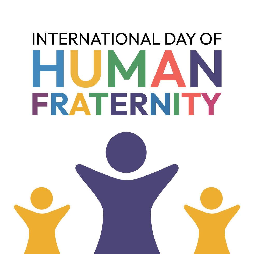 International day of human fraternity design on white background. vector