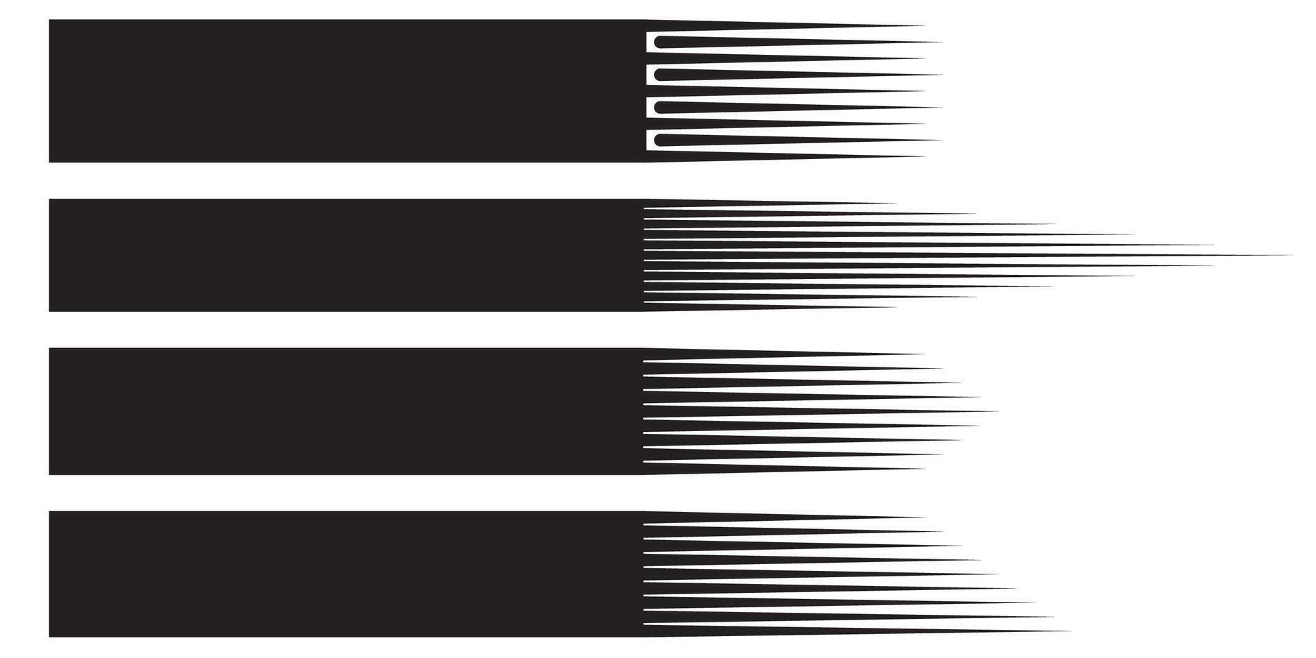 collection of comic speed lines with rounded corners in black. Motion effect. Text background with speed lines. vector