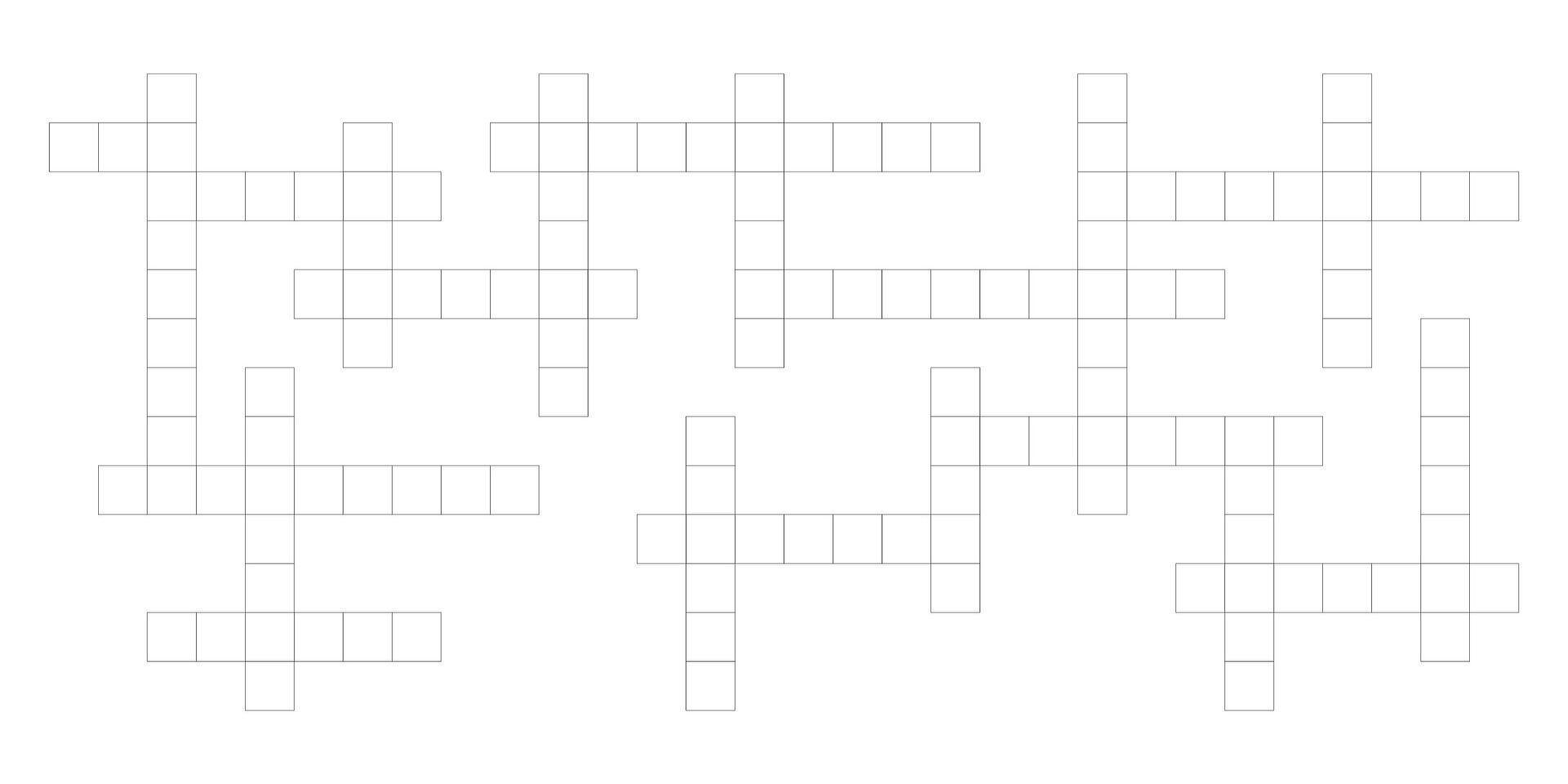 Crossword puzzle grid with empty boxes. Flat illustration for quiz and brain games. vector