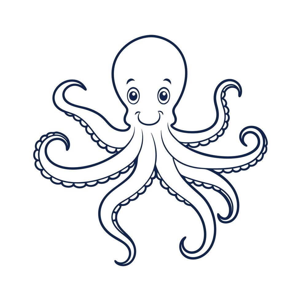 A minimalist line art of Octopus vector