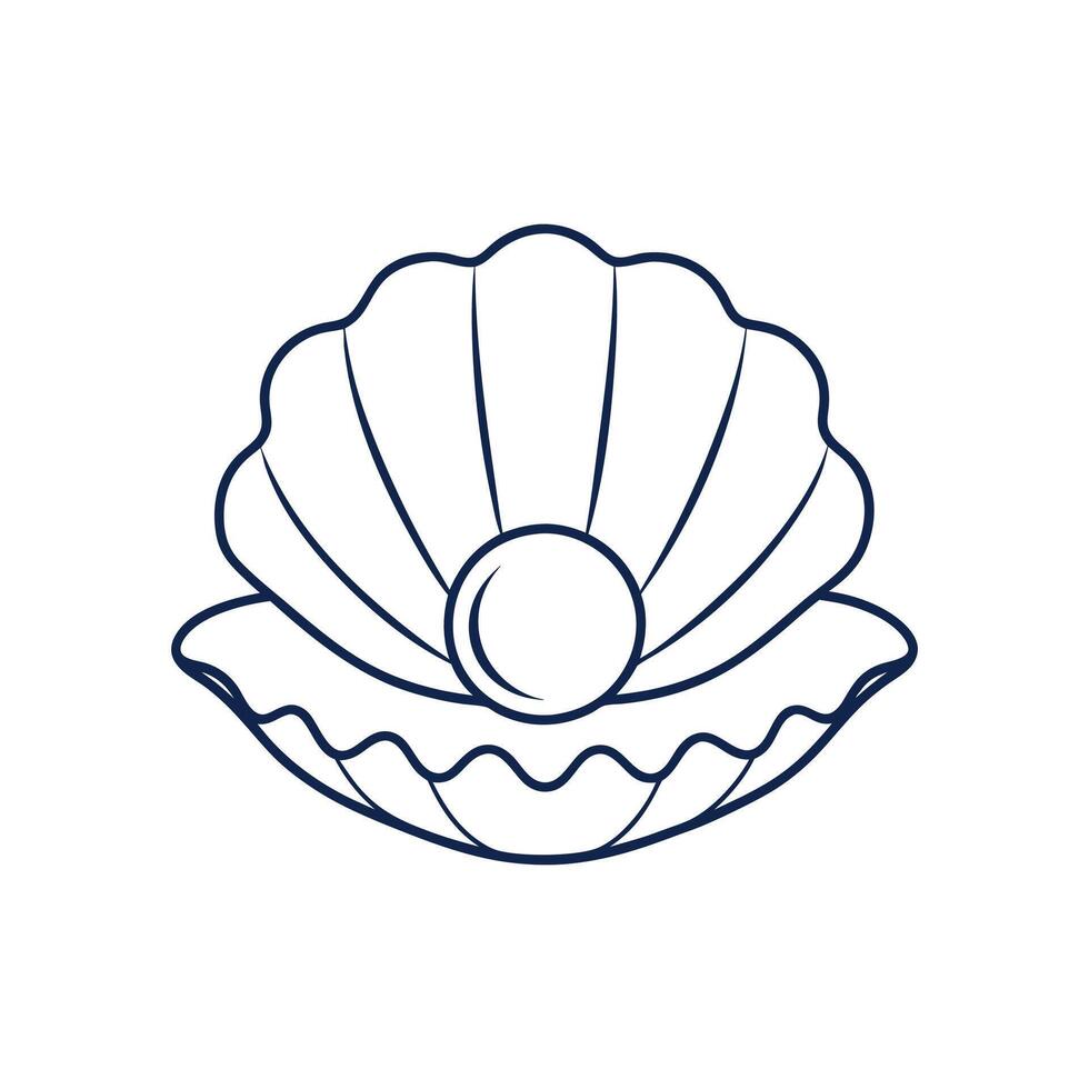 Elegant Pearl in a Clamshell vector