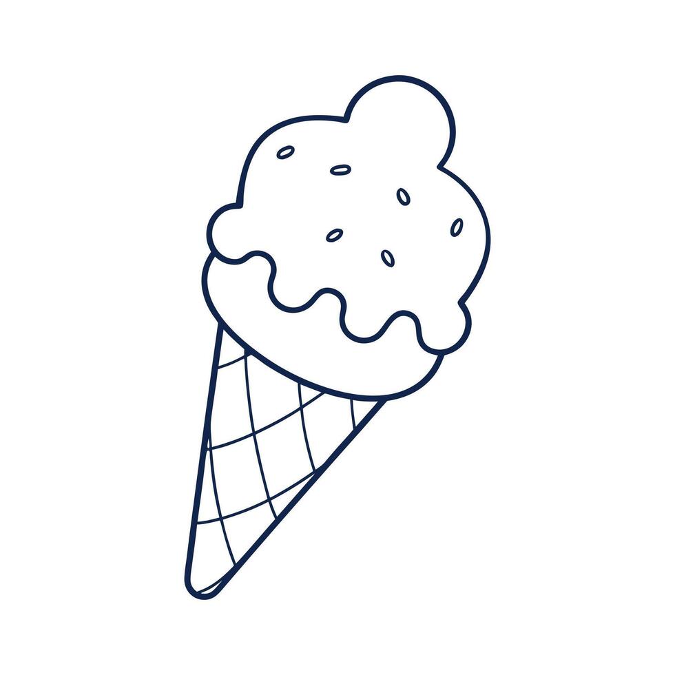 Minimalist line Art of Ice cream vector
