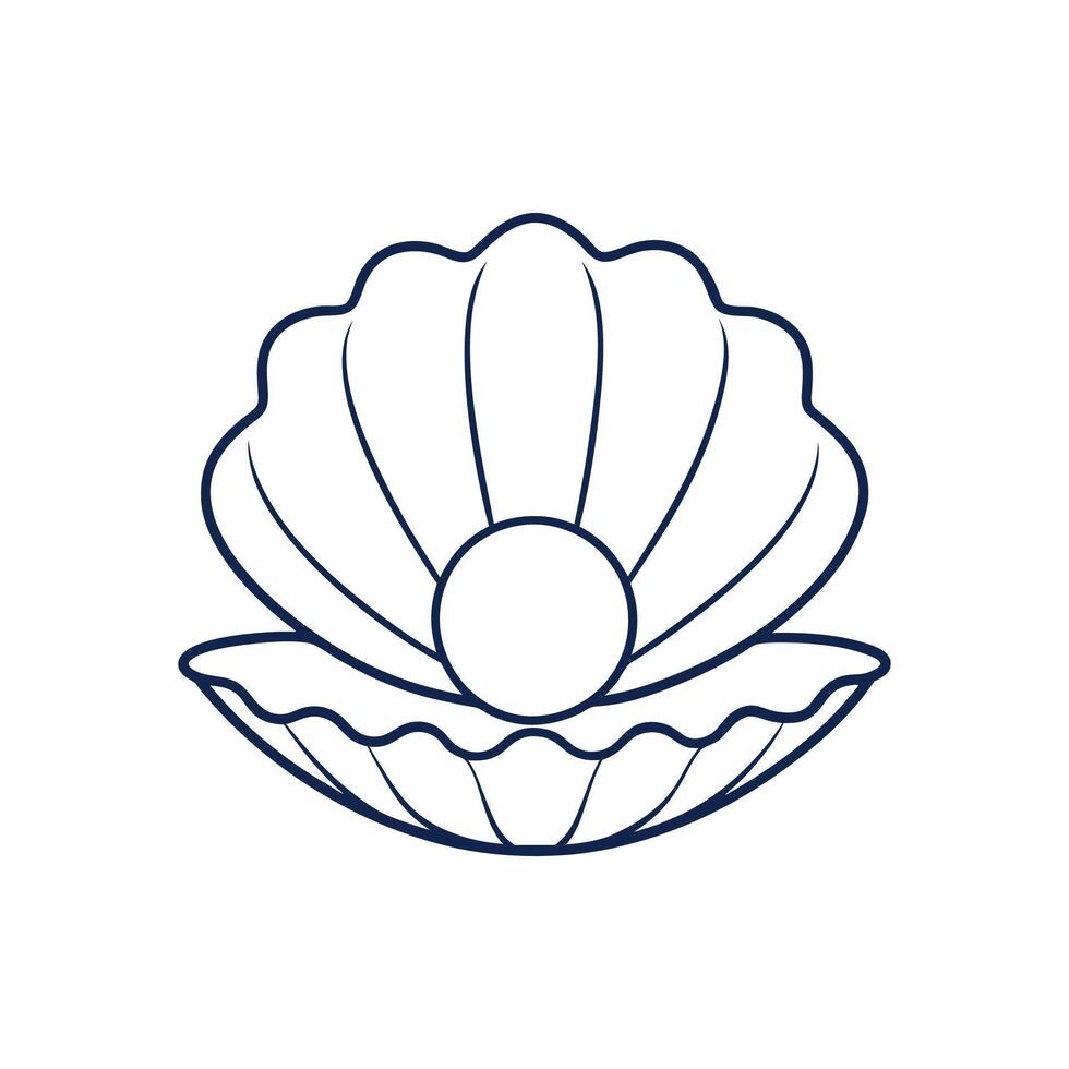 Open shell line art vector