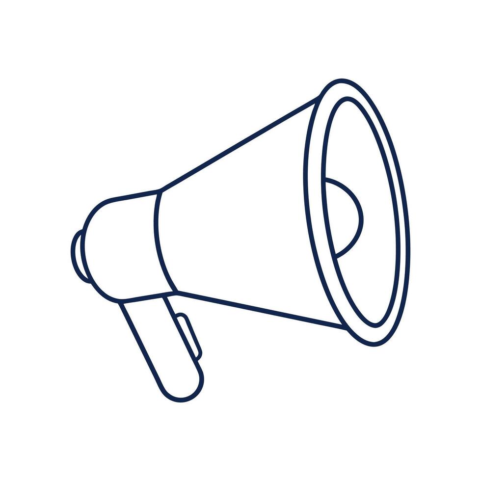 A minimalist megaphone design in line art vector
