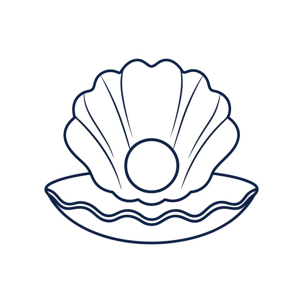 Classic Pearl in Shell Sketch vector