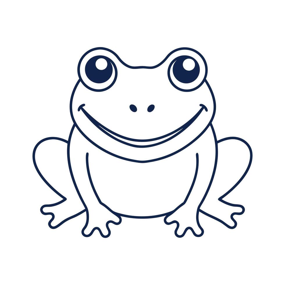 Outline of A Happy Frog vector