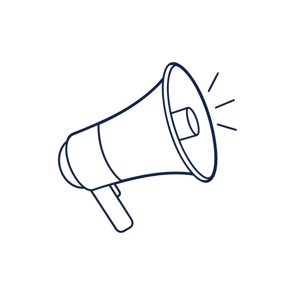 Minimalist Megaphone Sketch vector