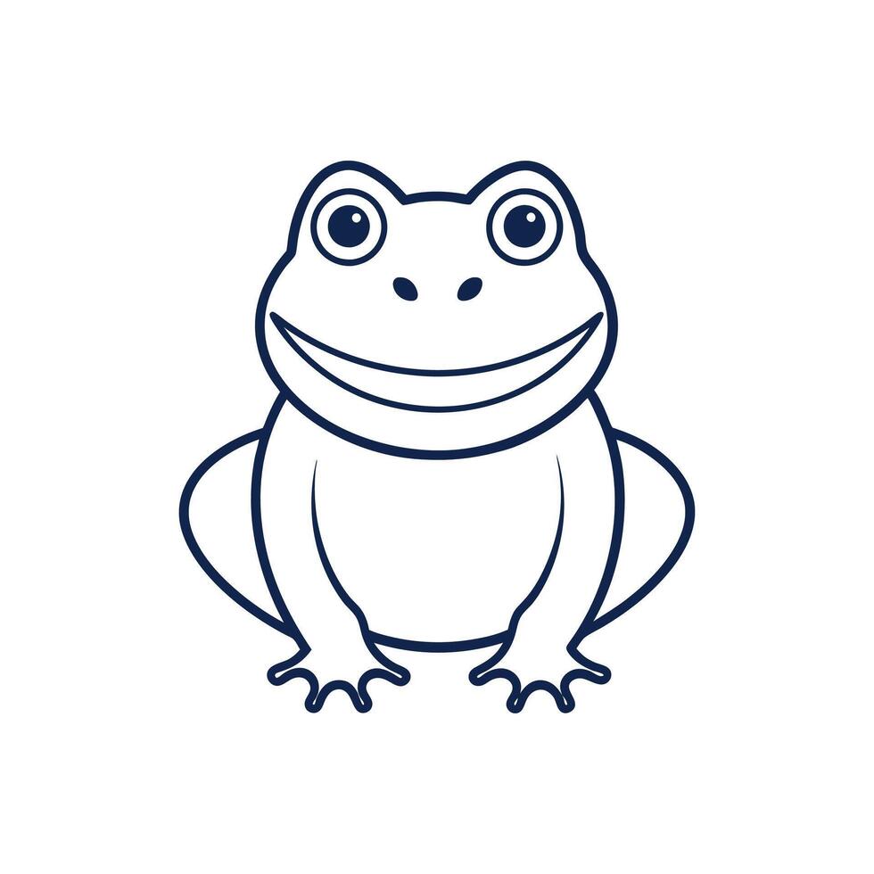 Cartoon Frog in Line Art vector