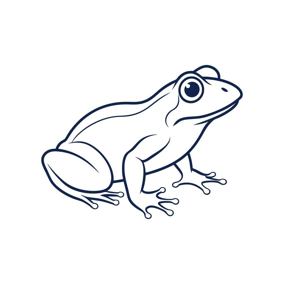 Detailed Frog Contour Design vector