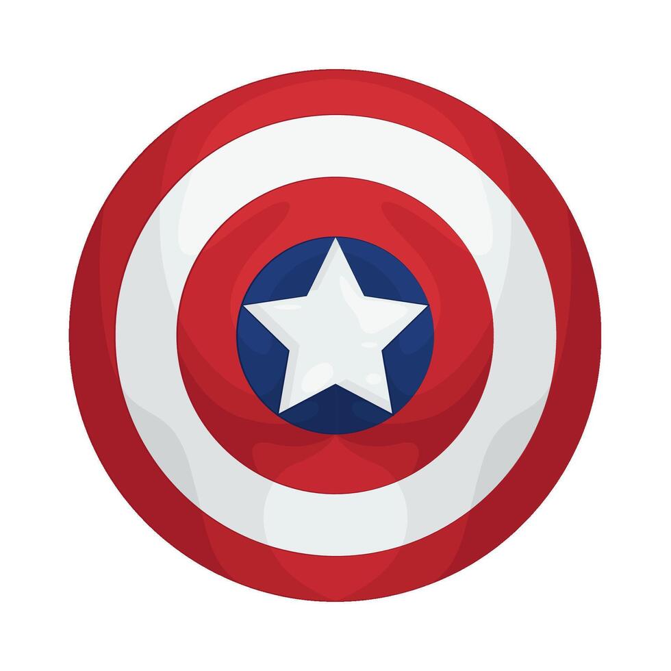 Illustration of captain America shield vector