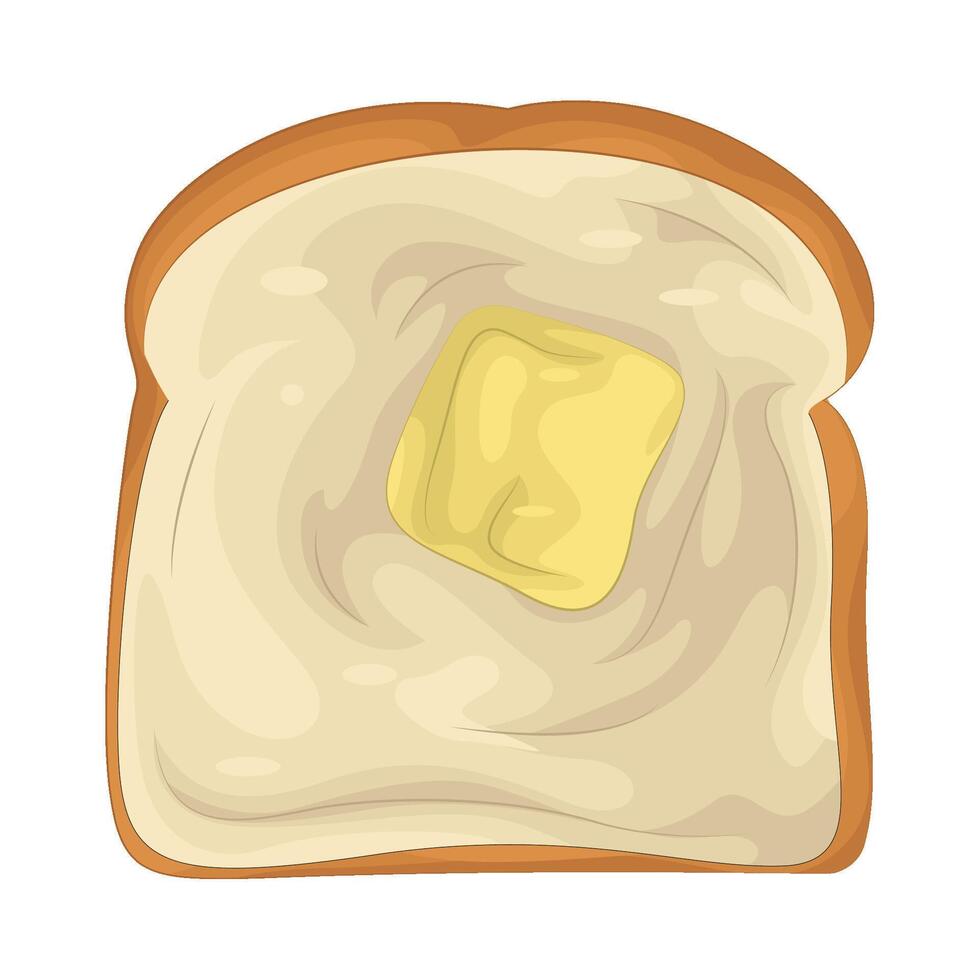 Illustration of Toast with butter vector