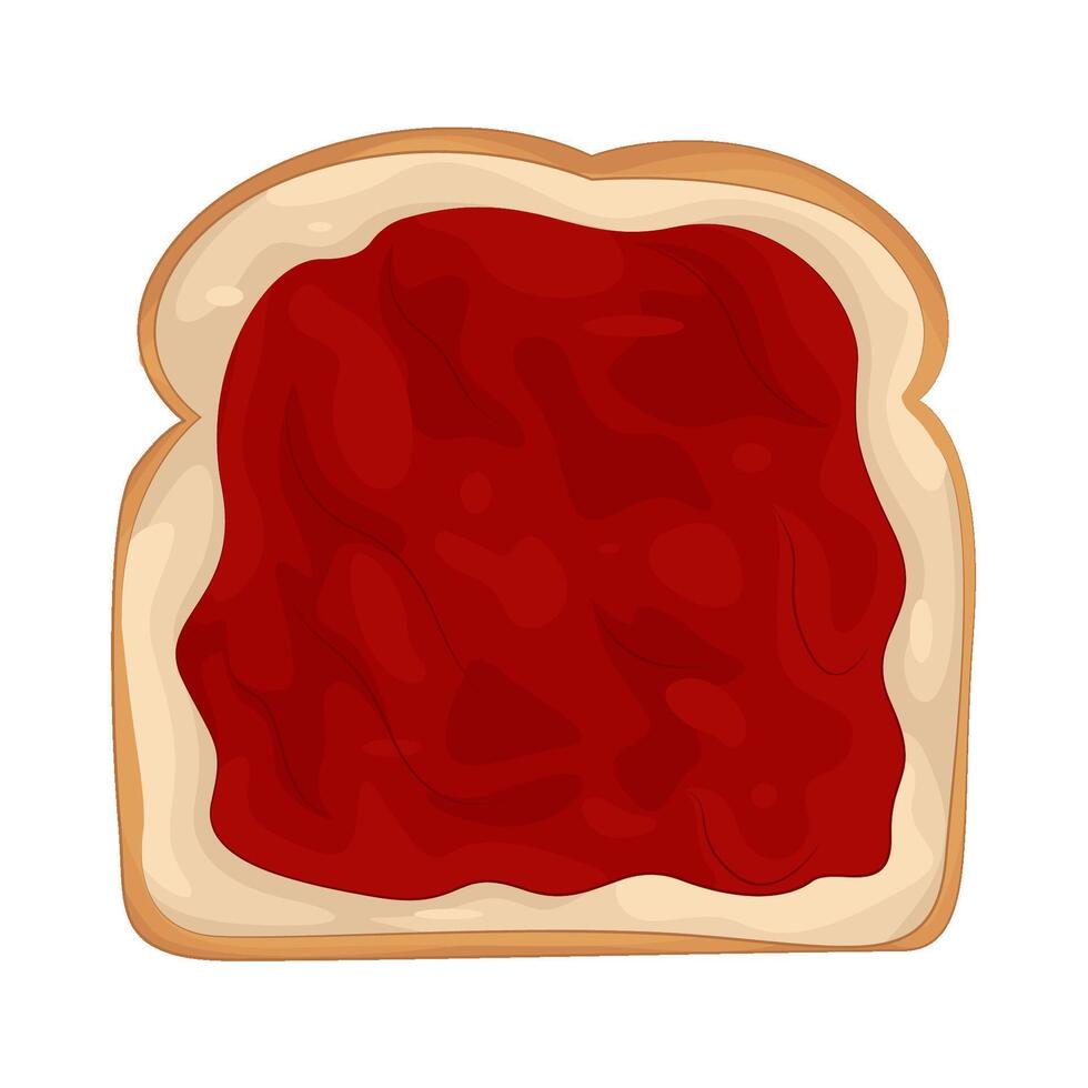Illustration of Strawberry jam toast vector