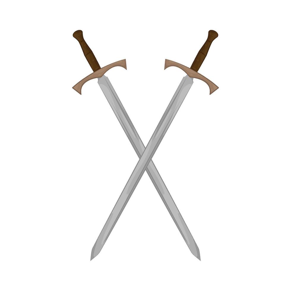 Illustration of crossed sword vector