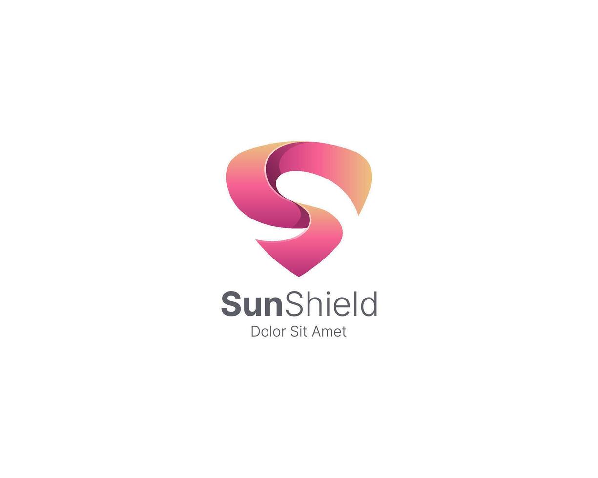 Shield letter s logo gradient vector