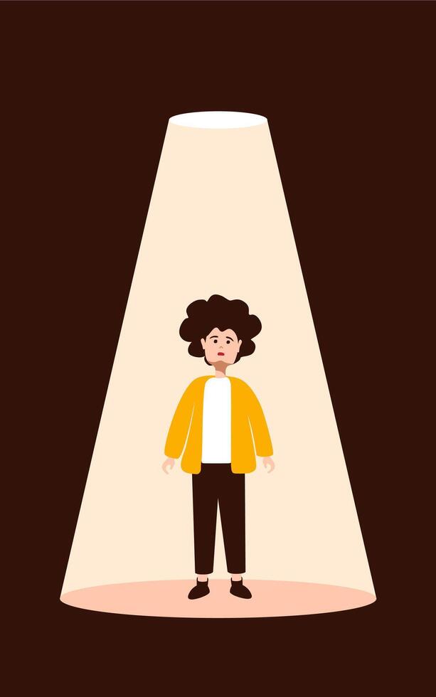 Flat Illustration of a Man Feeling Lost. vector