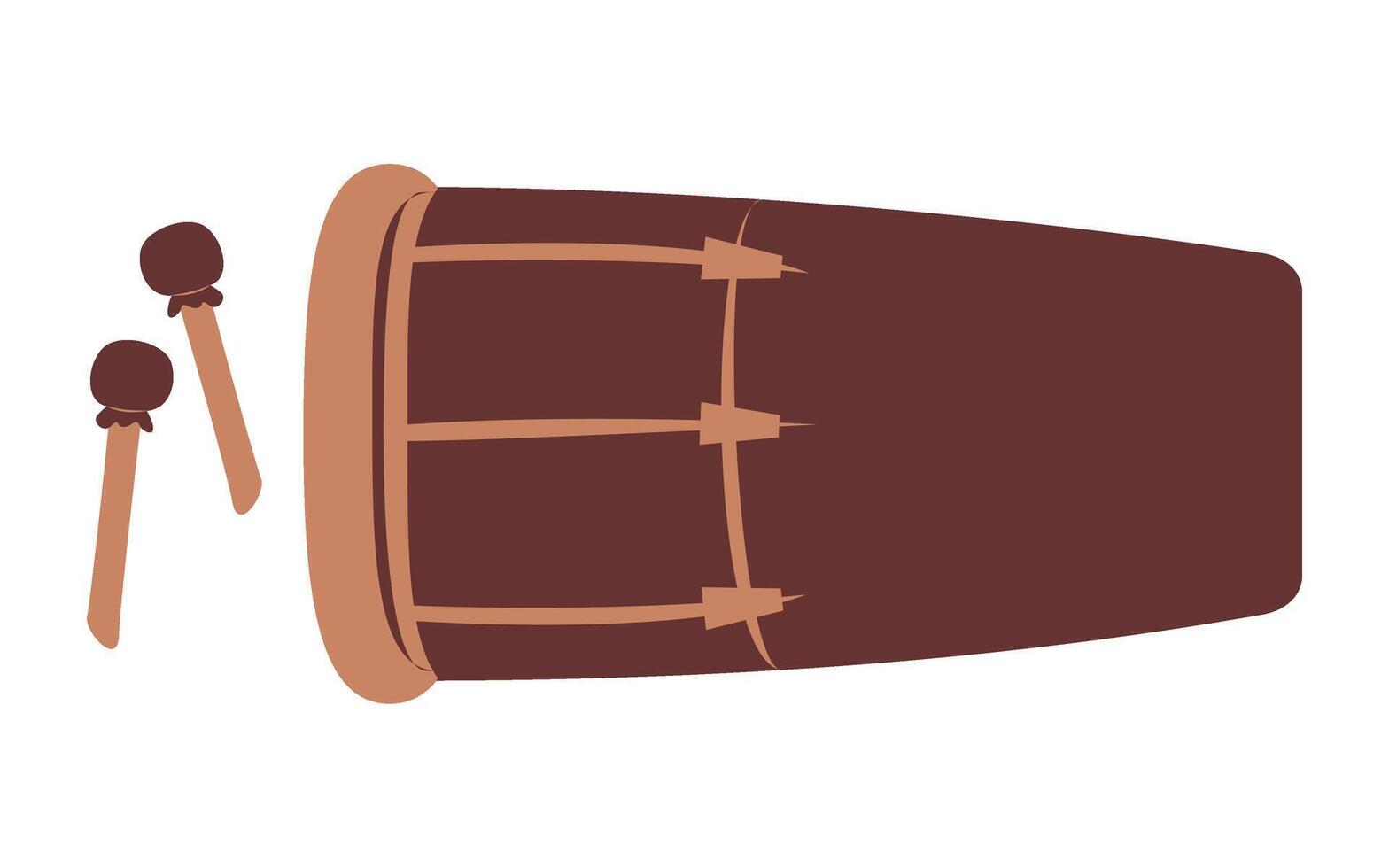 Flat Illustration of Traditional Indonesian Drum vector