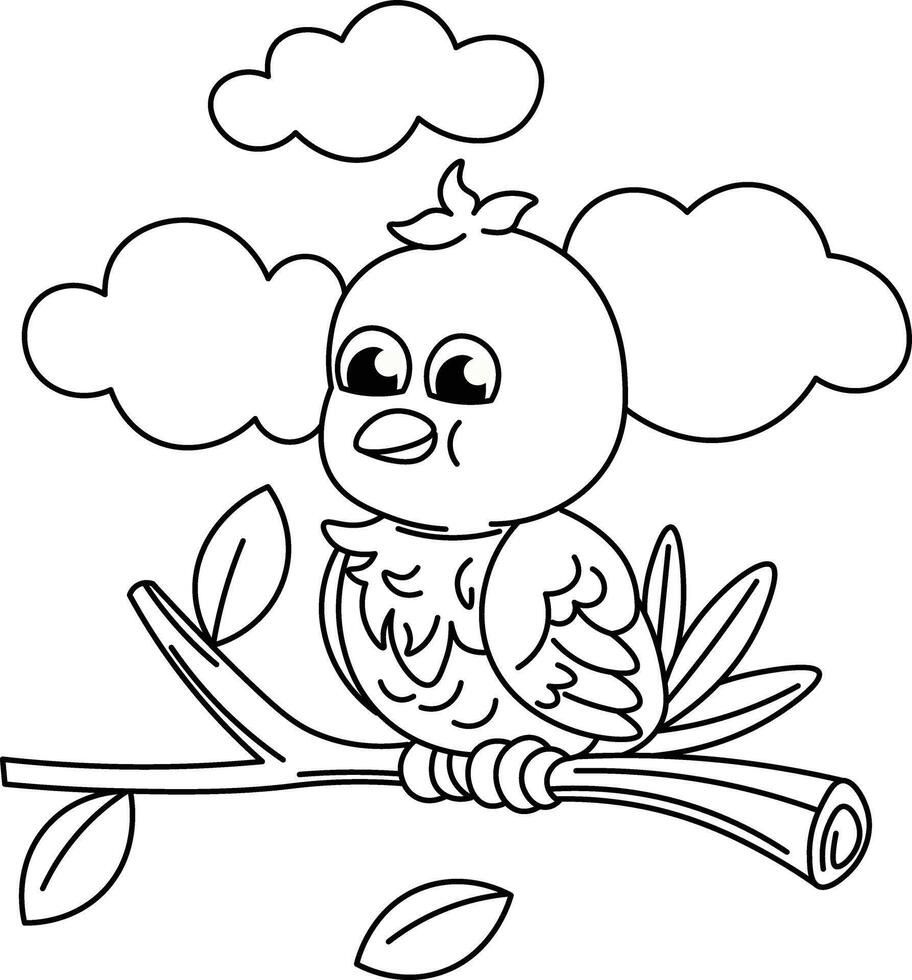 Bird Simple Animal Drawings for Coloring vector