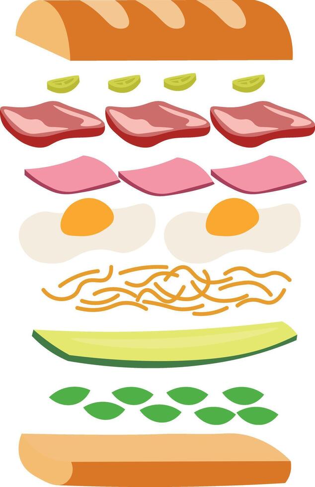 Culinary Construction Set Banh Mi vector