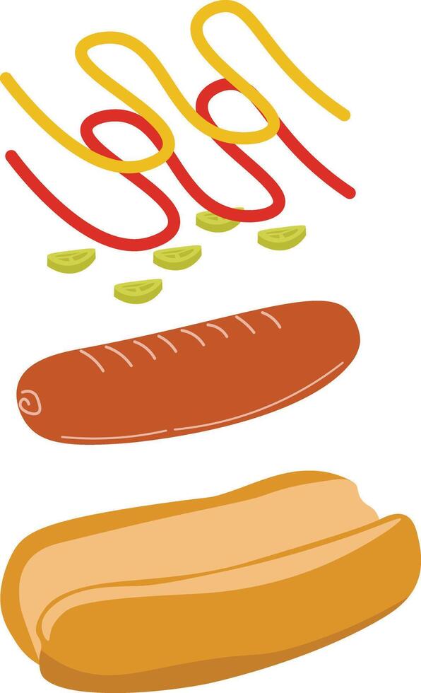 Culinary Construction Set Hotdog vector