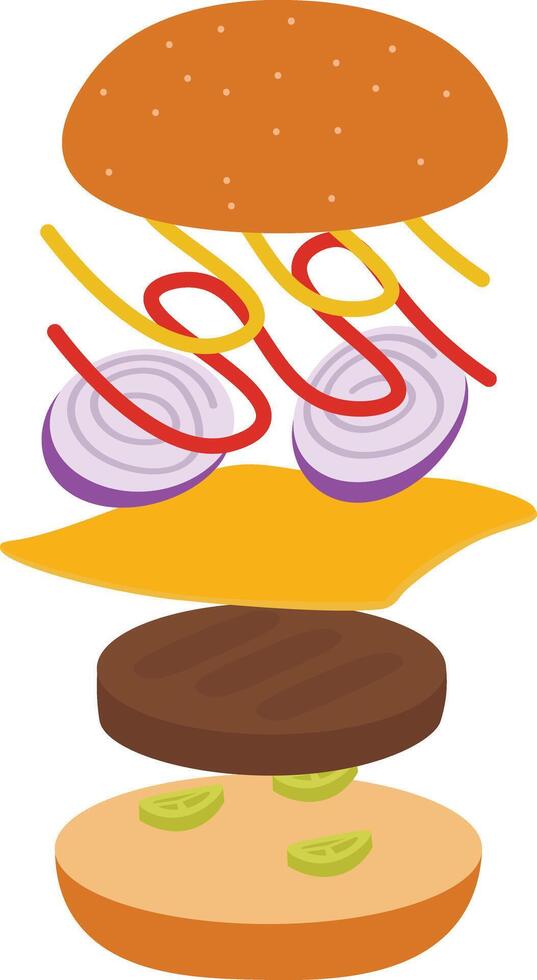 Culinary Construction Set Burger vector