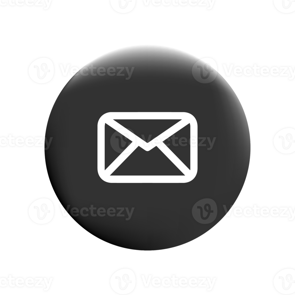 An email icon on a black button png