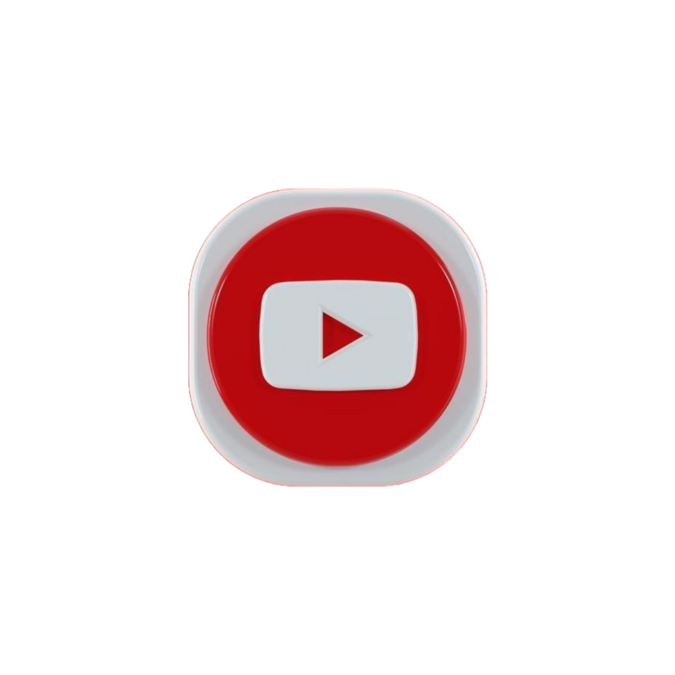 Youtube logo on white shape png