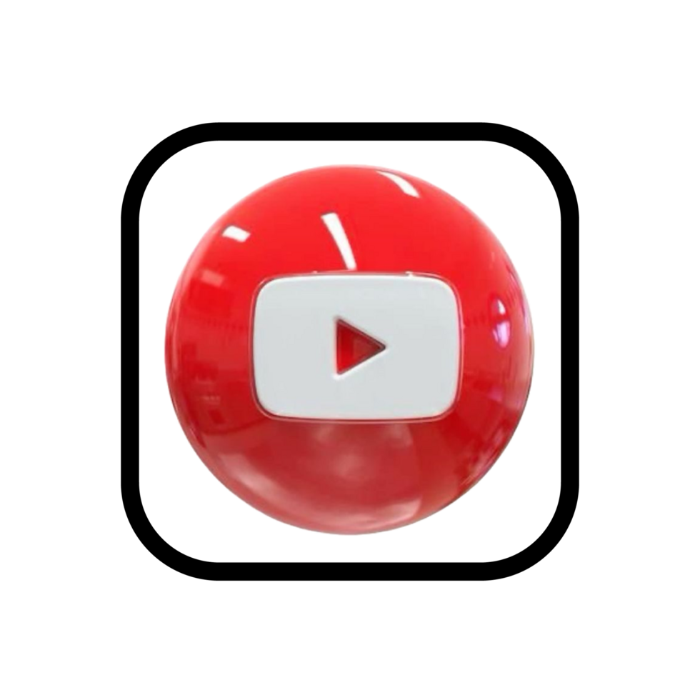 Youtube logo red with black outline png