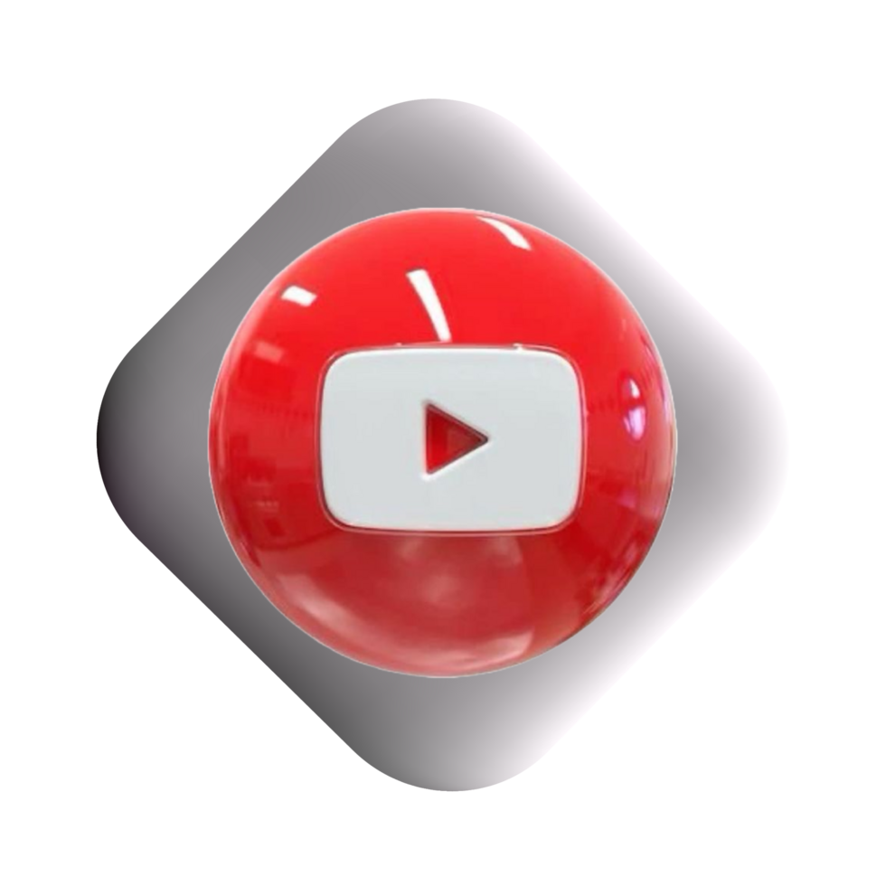 3d youtube logo red png