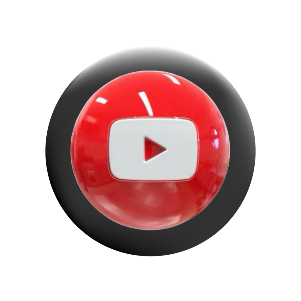 Youtube logo 3d circle red and black png