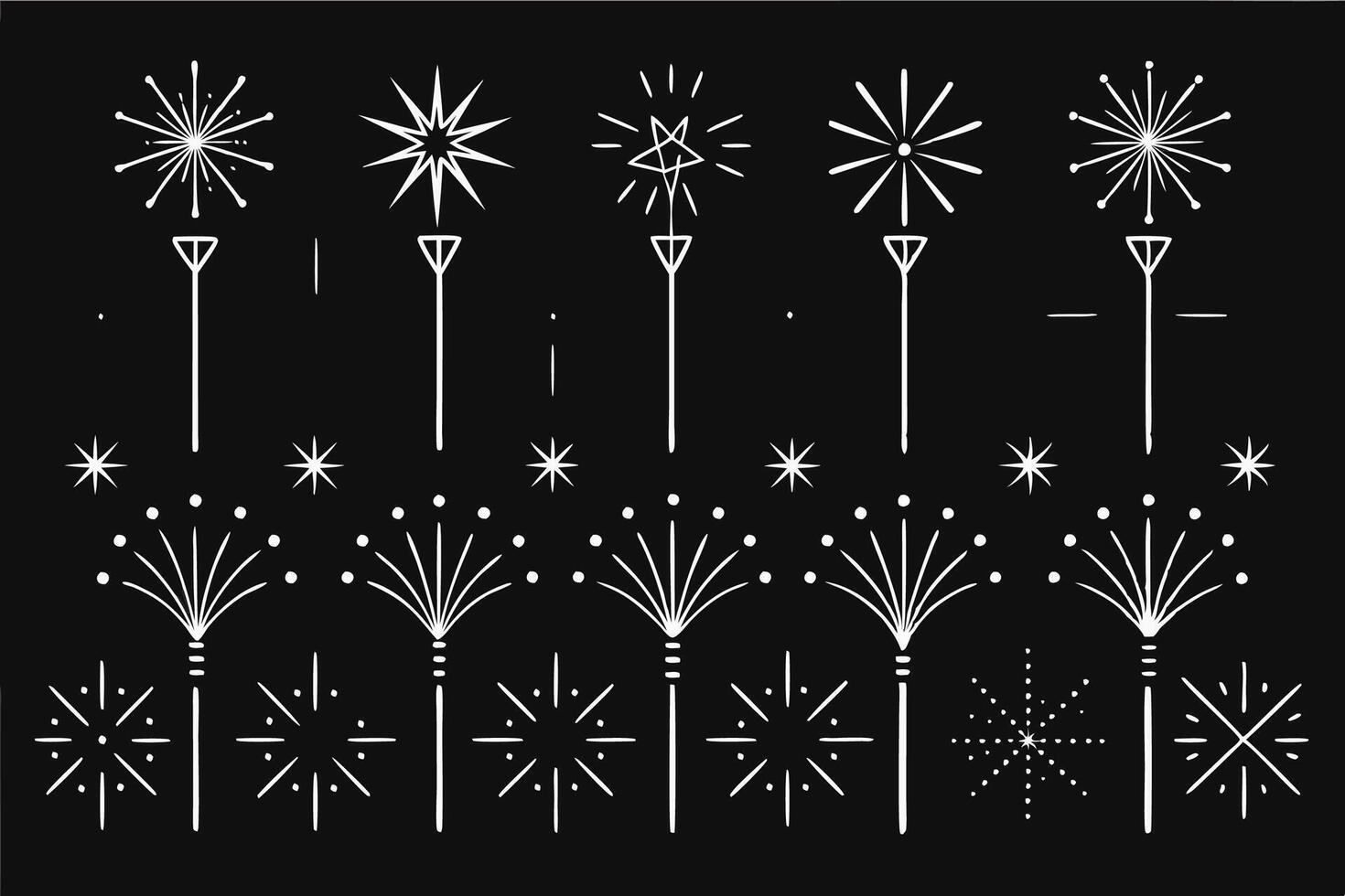 fireworks set-Vintage Corner Frame Gallery vector