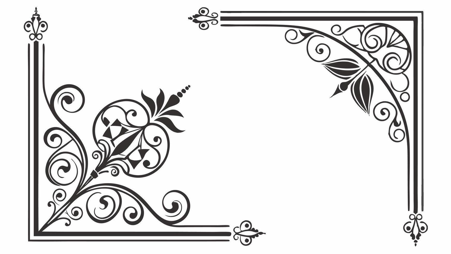 A black and white design with ornate designs vector