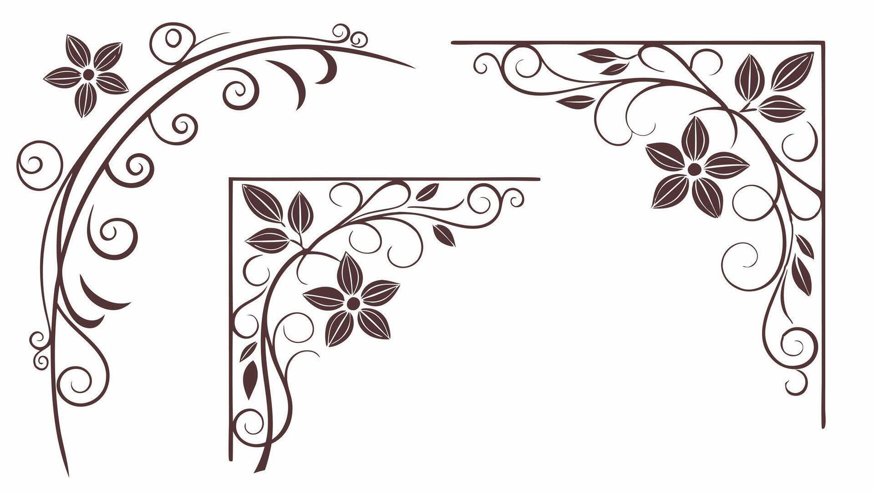 Floral corner design vector