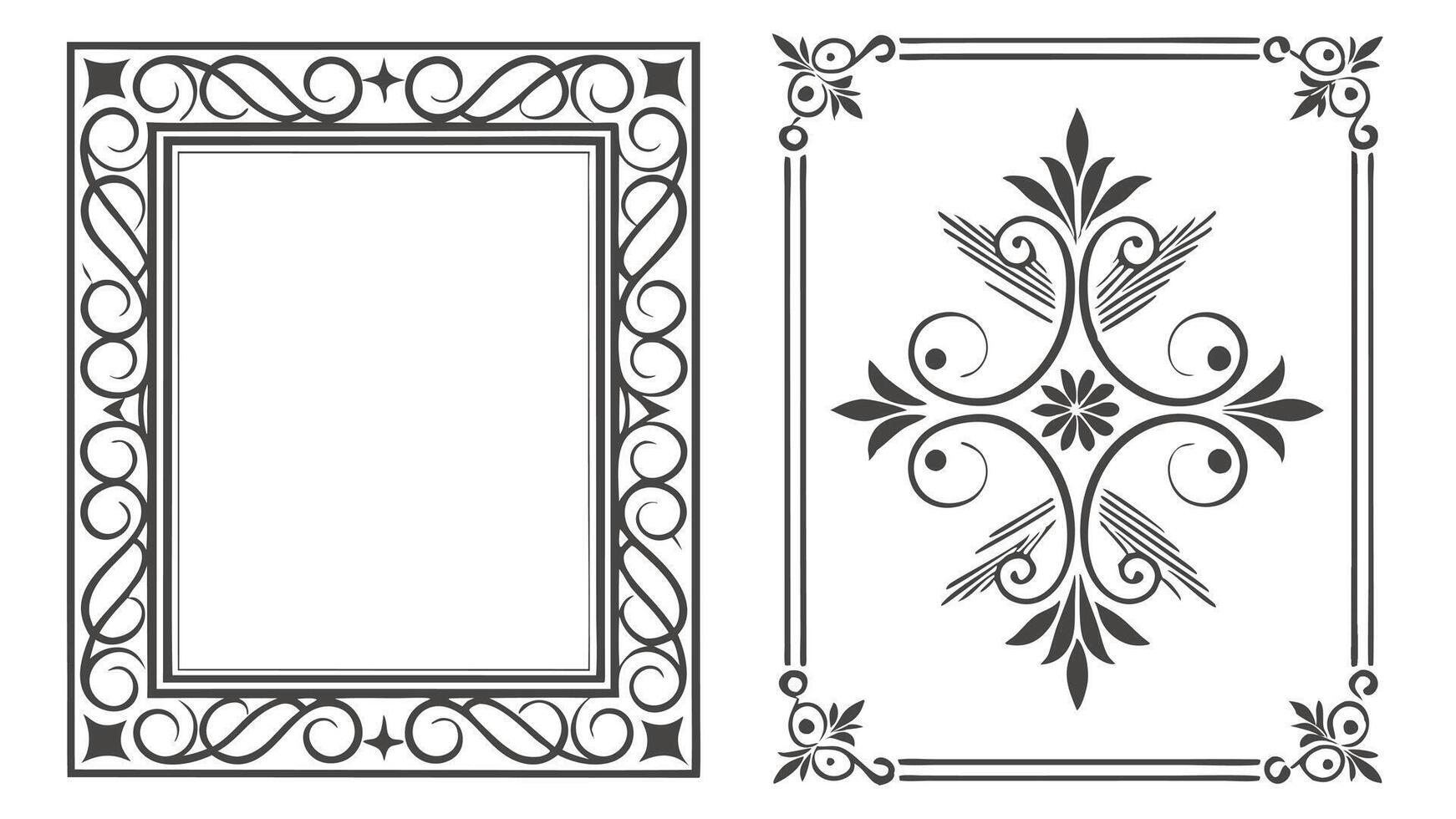 set of decorative frames and borders vector