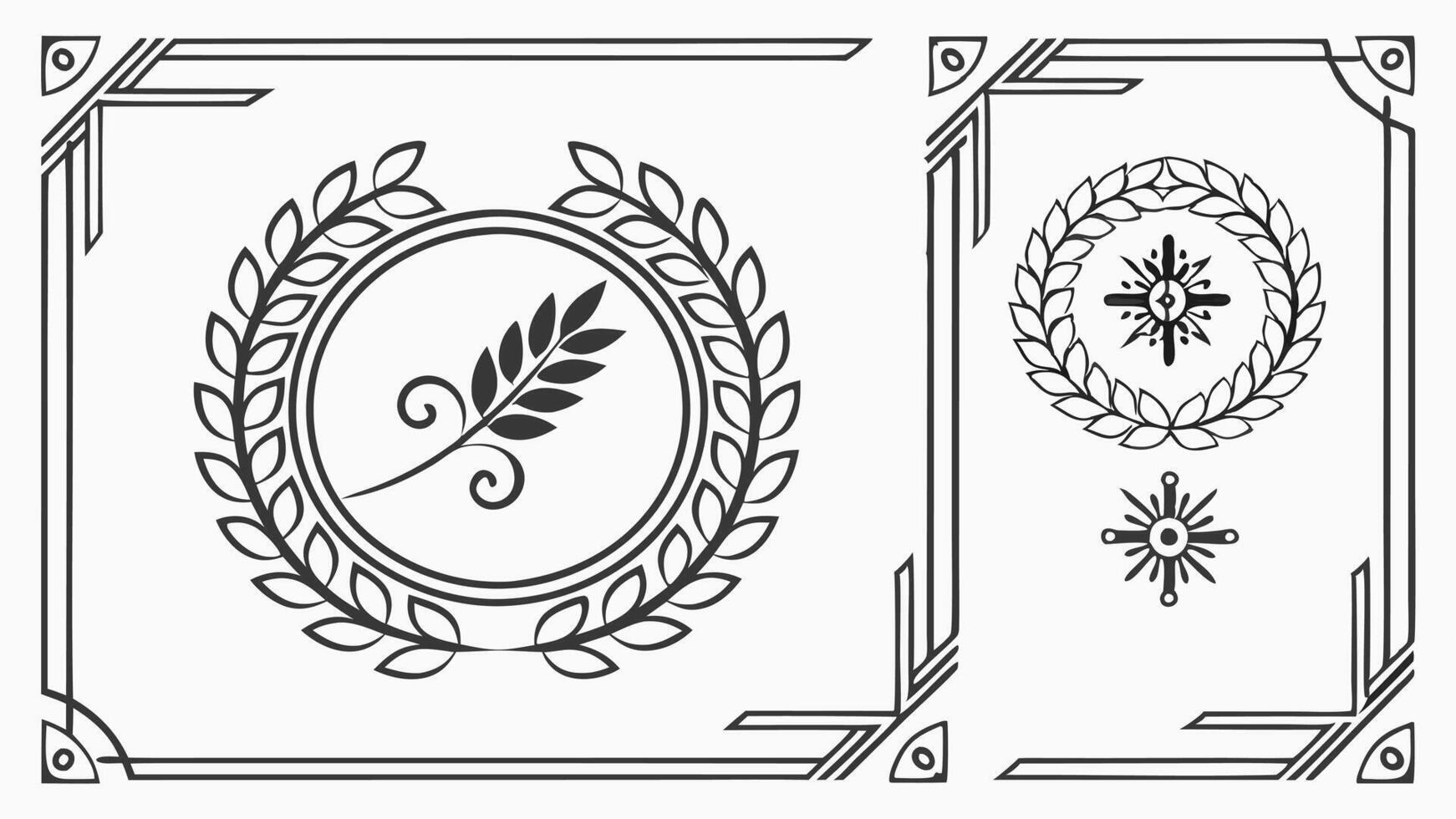 A set of four different designs for a frame vector