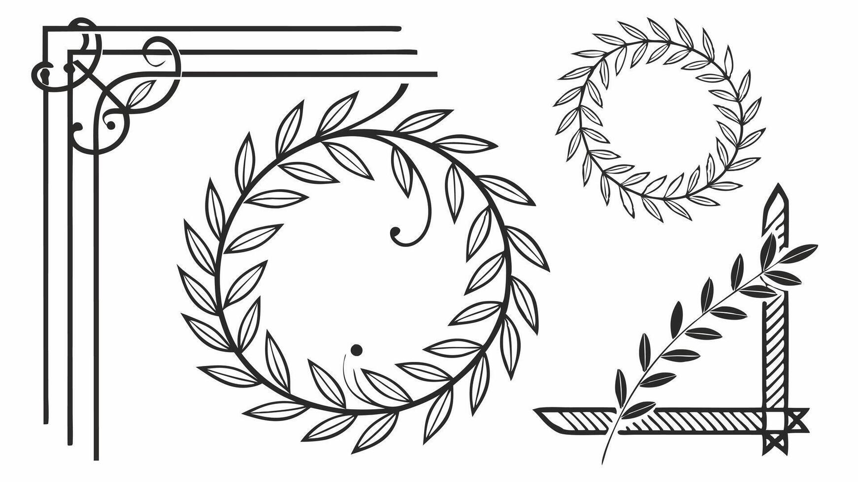 A set of four different designs for a frame vector