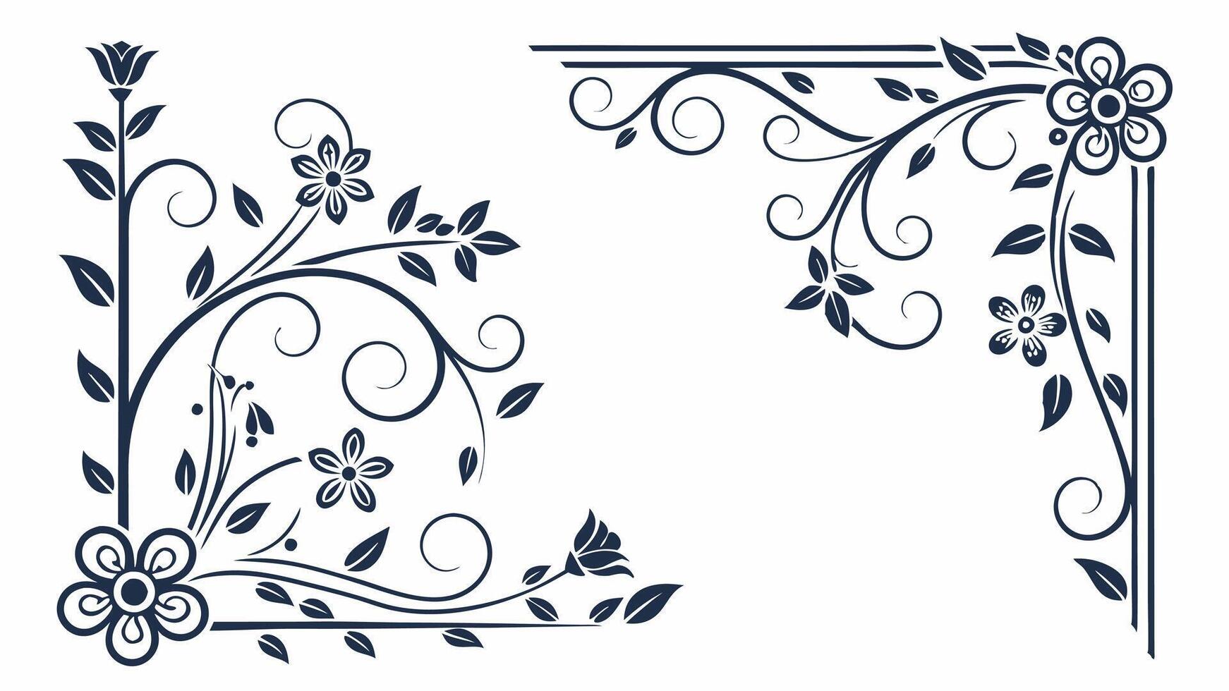 Floral corner frame vector