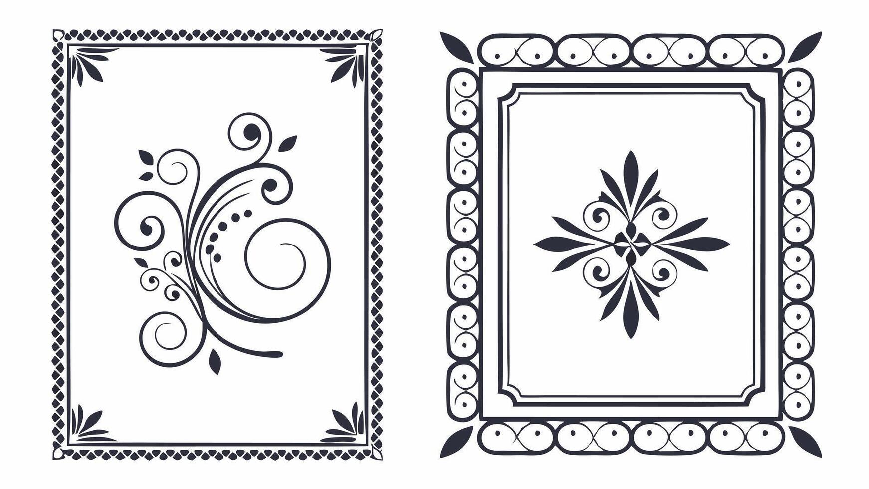 Set of decorative frames and borders illustration vector