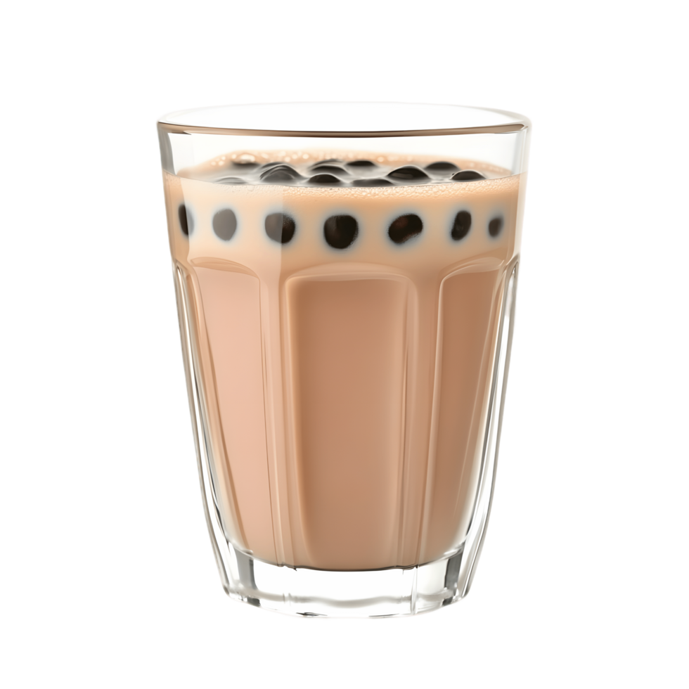 Glass of milk with a few bubbles in it png