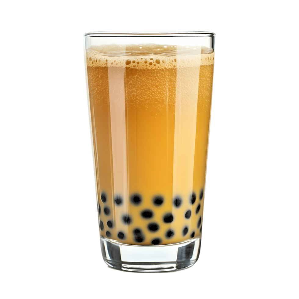 Glass of tea with bubbles in it png