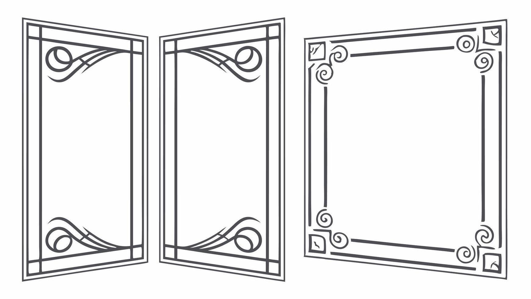 Three different types of decorative frames vector
