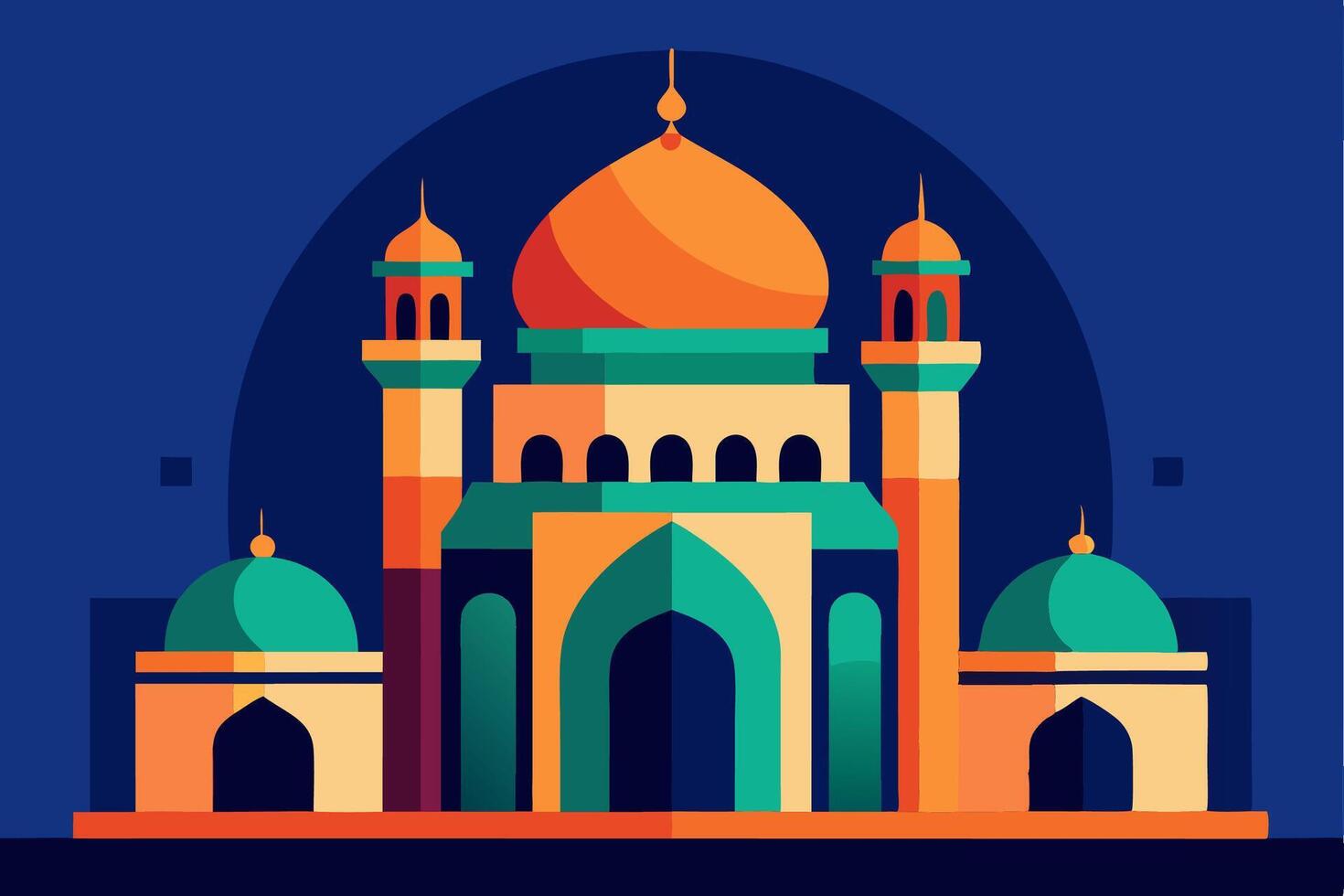 islamic mosque cartoon vector
