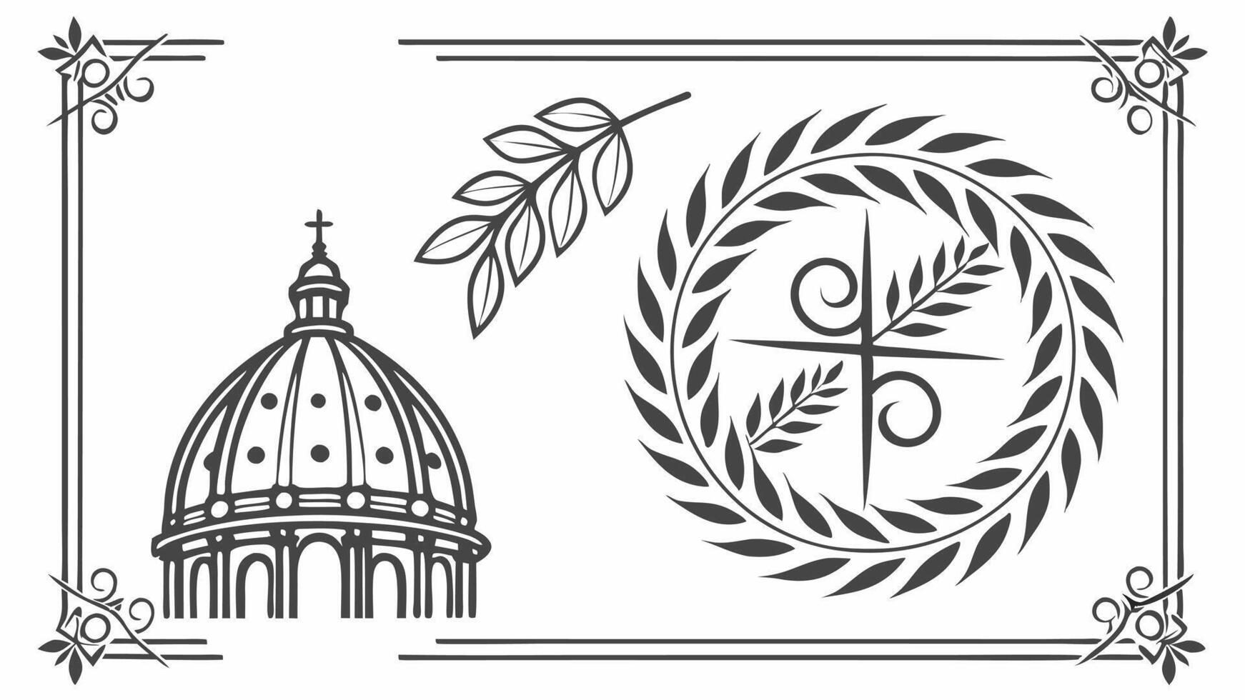 The symbol of the church and the dome of st peter vector