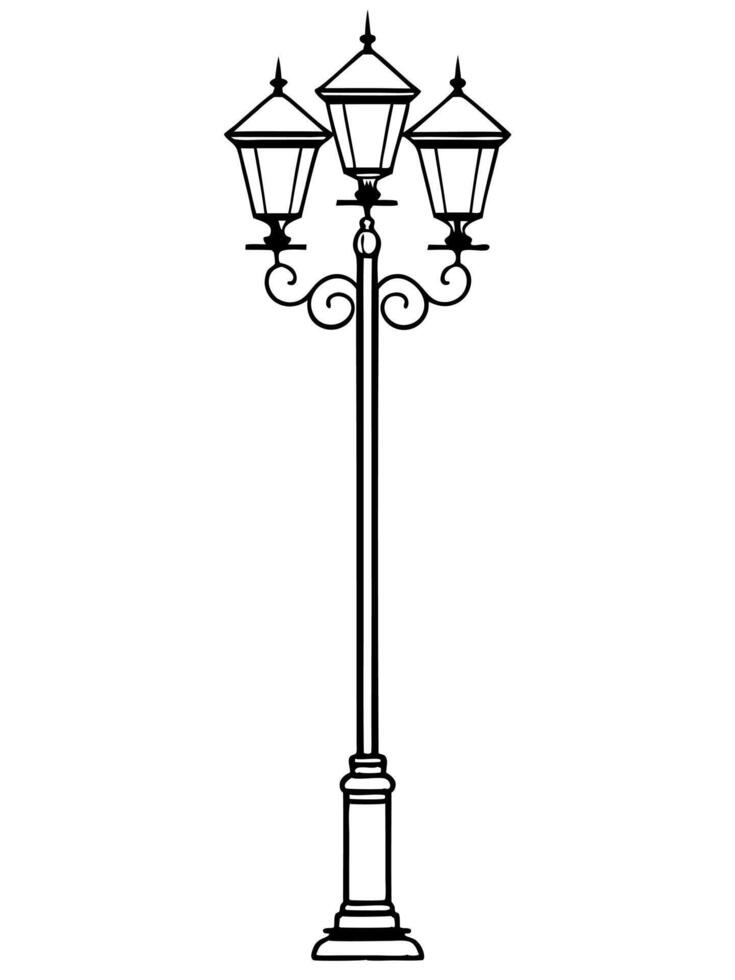 a black and white illustration of lamp vector