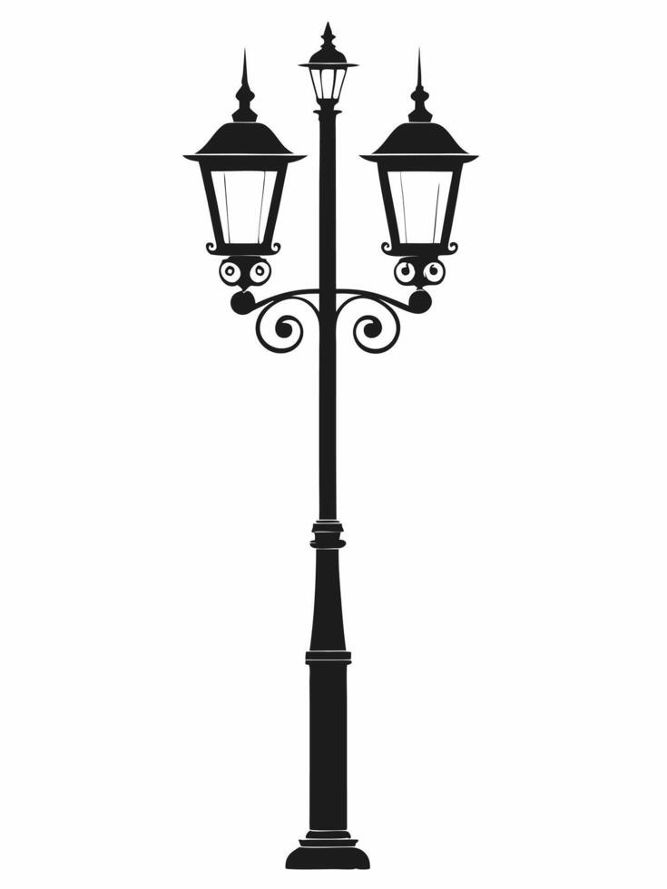 a black and white illustration of a street lamp vector