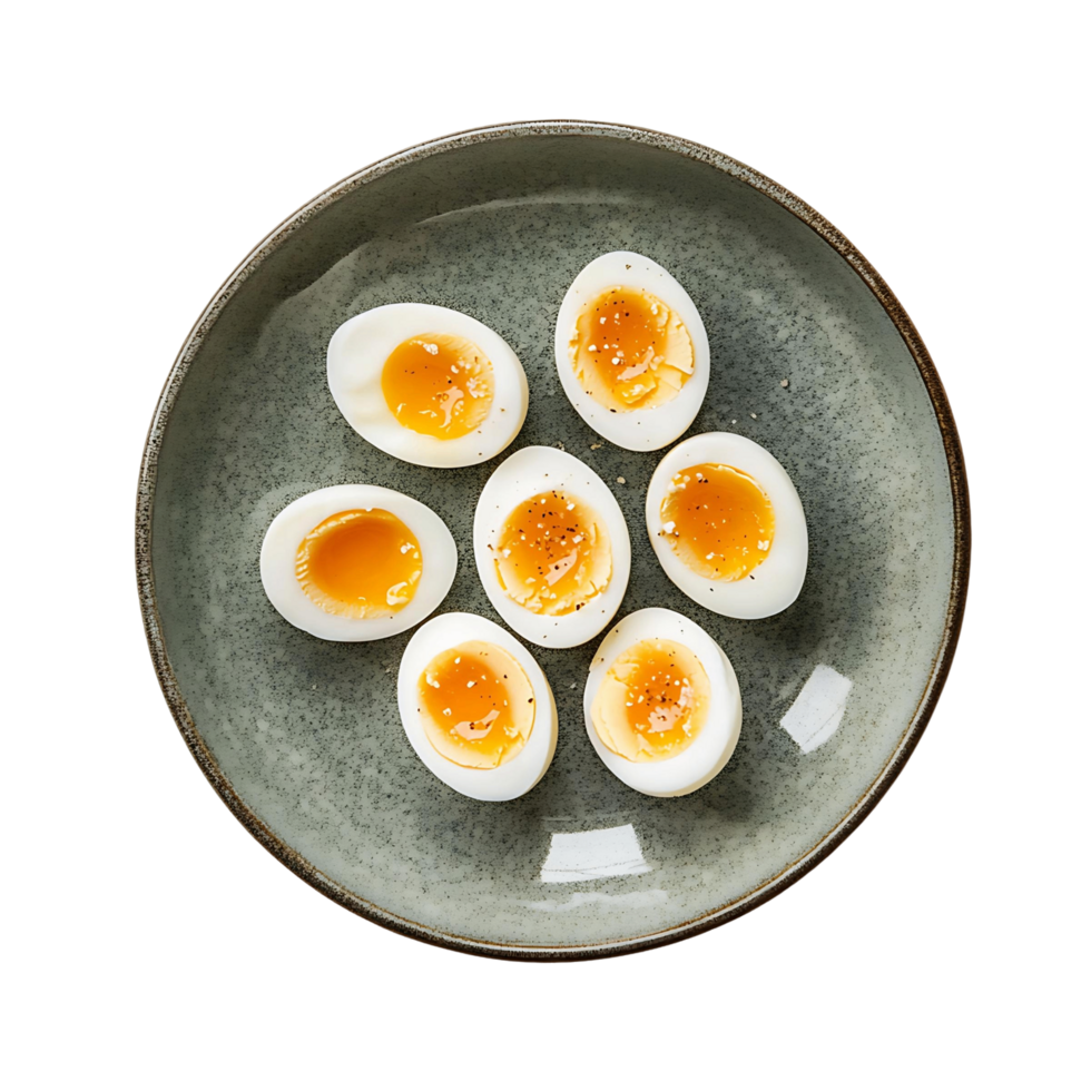 Boiled Eggs on a Plate png