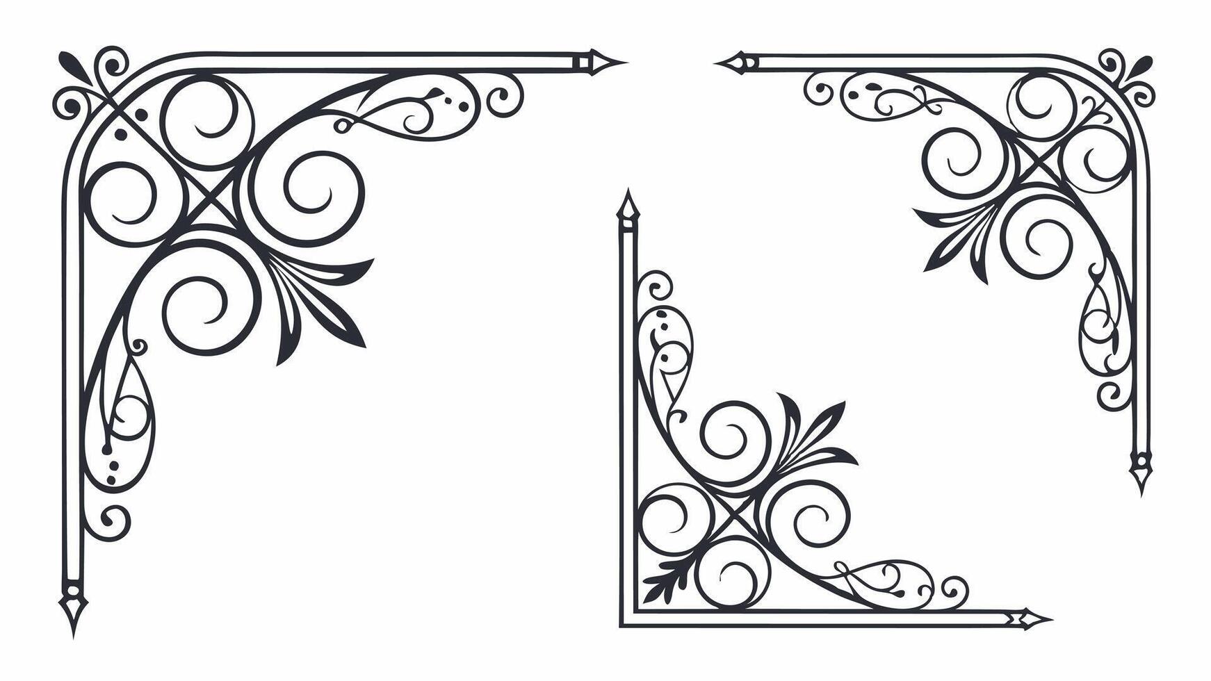 A set of decorative corner brackets vector